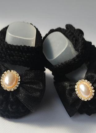 Праздничные пинетки-туфельки