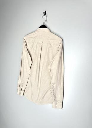 Burton сорочка з цупкого котону, в приємному бежевому кольорі.6 фото