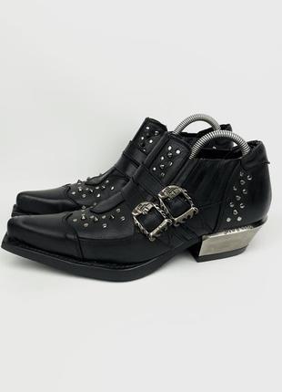 Ковбойские ботинки new rock nr m.7956 s1 black черные кожаные оригинал размер 39