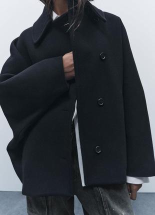 Пальто из итальянской шерсти manteco zara zw collection viral influerncer1 фото