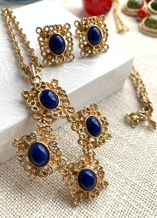 Винтажный сет - клипсы и подвеска sarah coventry