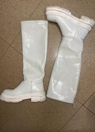 Сапоги / ботинки бежевые, молочные, белые, 38 размер3 фото