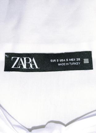 Укороченная белоснежная блуза свободного кроя zara белая кроп топ блузка с рюшами рубашка с бантом нарядная  блуза9 фото
