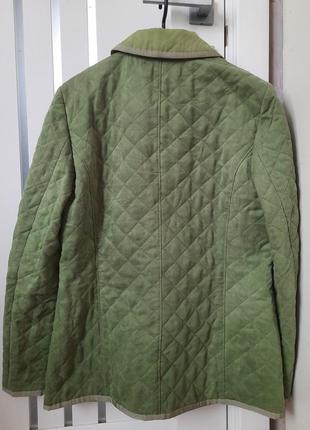 Вінтажний бомбер весняний зелений оливковий стьобаний легка куртка2 фото
