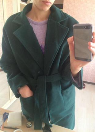 Новое зеленое пальто оверсайз кашемир5 фото
