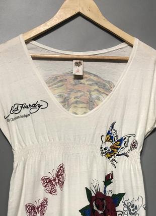 Ed hardy by christian audigier пляжное платье пляжная туника тату принт стиль эд харди7 фото