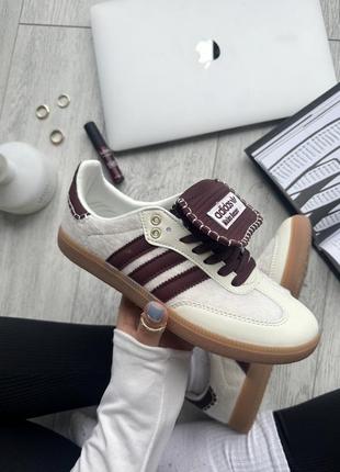 Кросівки adidas samba wales bonner white bordo