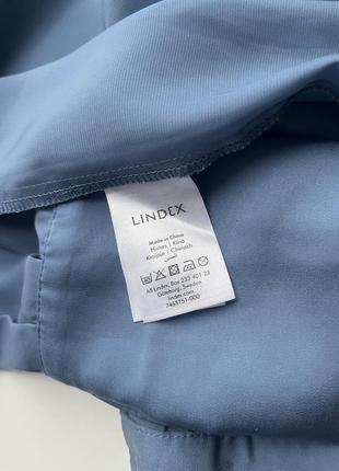 Вінтажна шовкова сатинова атласна блуза вільного крою синьо блакитна lindex під шовк vintage вінтаж5 фото