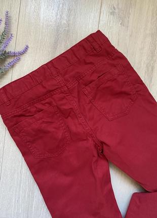 💋красные брюки коттоновые брюки h&amp;m 7,8 лет3 фото