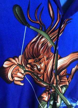 Vintage hawaiian shirt samurai made in korea гавайская рубашка2 фото