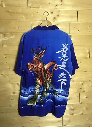 Vintage hawaiian shirt samurai made in korea гавайская рубашка8 фото