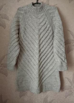 Удлиненный теплый свитер, туника.1 фото