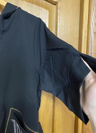 Чёрное классное новое платье кардиган на молнии с капюшоном 52-56 р10 фото