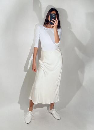 Zara атласная юбка женская1 фото
