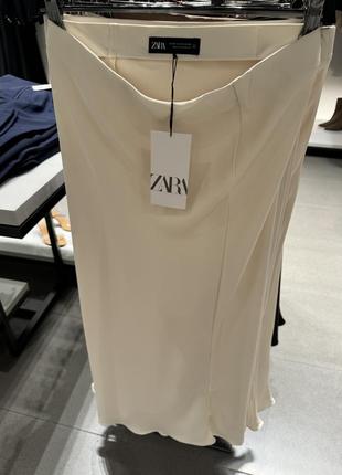 Zara атласная юбка женская2 фото