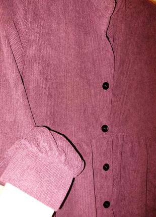 Вельветовое платье баклажанового цвета4 фото