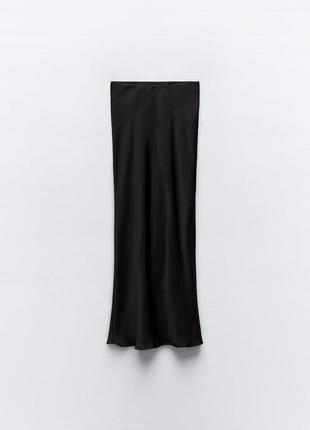 Zara атласная юбка женская