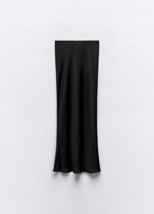 Zara атласная юбка женская4 фото