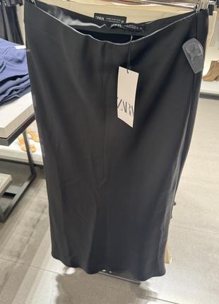 Zara атласная юбка женская2 фото