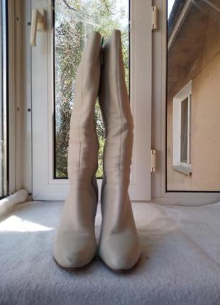 Брендові італійські зимові білі чоботи натуральна шкіра5 фото