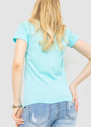Женская футболка с принтом, цвет голубой 221r30074 фото