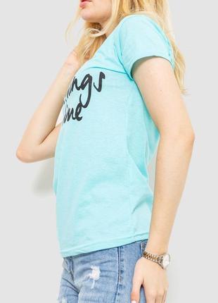 Женская футболка с принтом, цвет голубой 221r30073 фото