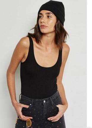 Боді чорний forever 21, в рубчик, м, 165/92 см