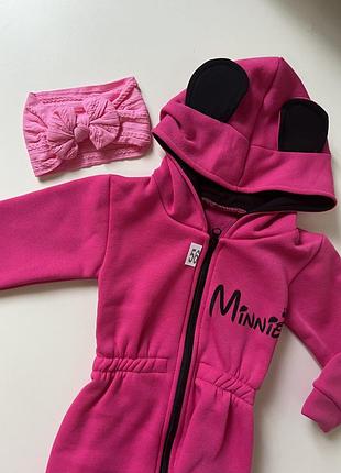 Ромпер на флісі для дівчинки мінні маус