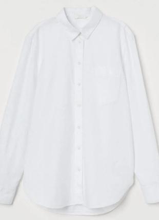 Белая хлопковая рубашка h&amp;m размер s,новая