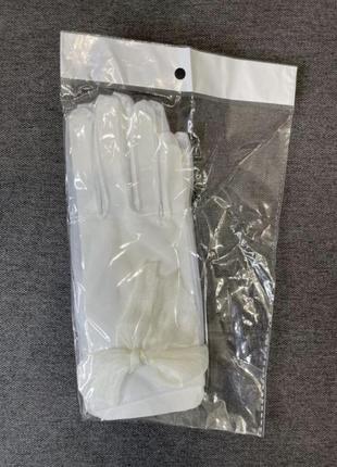 Перчатки белые фатиновые, фатин с бантом, прозрачные3 фото