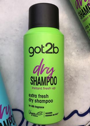 Got2b extra fresh dry shampoo 100 ml мл сухой шампунь спрей для волос экстра-свежесть ароматизованный vegan веган