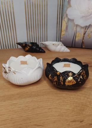 Ароматичні свічки лотос  та мушля  з соєвого воску