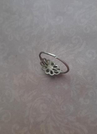 Кольцо цветок мельхиор бирюза 17 разм каблучка ссср винтаж ретро кільце перстень бижут3 фото