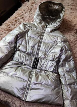 Куртка плащевка серебряного цвета2 фото