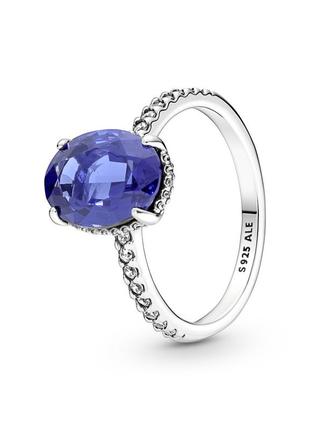 Оригинал original pandora пандора оригинальное серебряное кольцо 190056c01 серебро крупный синий овал камень камни камешки с биркой новый