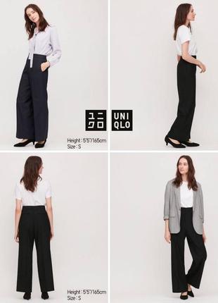 Стильні широкі чорні брюки штани uniqlo на високій посадці