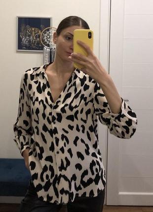 Женская рубашка с леопардовым принтом от mango2 фото