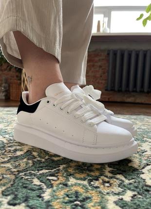 Alexander mcqueen white black ❤️36рр-45рр❤️ кроссовки женские маквин, кроссовки жеэнские бежевый маквин