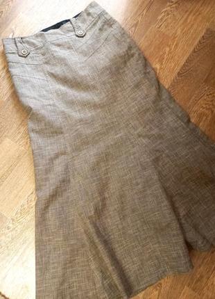 Лен/хлопок шикарная натуральная стильная юбка мыды максы годится юбка2 фото