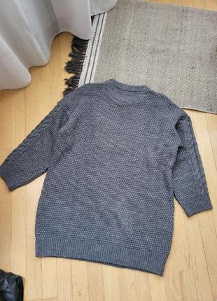 Теплое вязанное платье серое женское платье свитер stimma3 фото