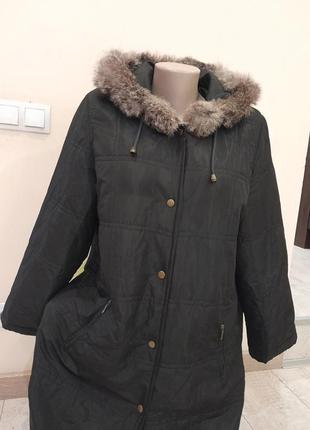Классная удобная длинная куртка парка дубленка пальто2 фото