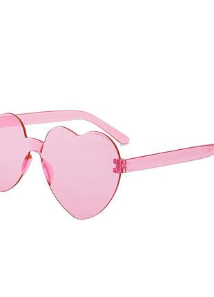 Солнцезащитные очки сердечки love розовые
