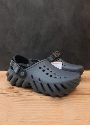 Крокс екхо клог чорні crocs w10 echo clog storm чорні
