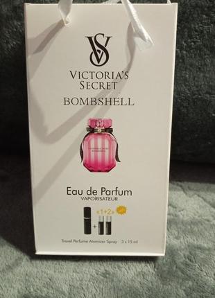 Мини парфюм женский с фермами набор victoria secret bombshell 3*15ml1 фото