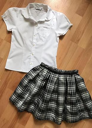 Біла блузка, біла сорочка, спідниця, для школи, до школи, шкільна