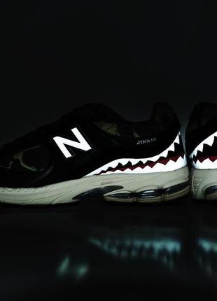 Кроссовки bape x new balance 2002r черно-зеленые5 фото