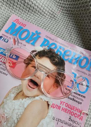 Дитячі гарні рожеві окуляри з вушками дуже якісні і міцні сонцезахисні на літо на 3 4...