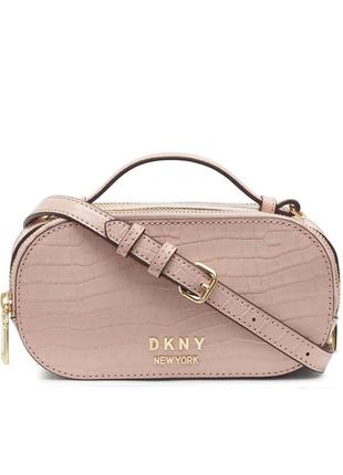 Сумка кроссбоди кожаная dkny octavia oval crossbody leather bag r04epl38 оригинал1 фото