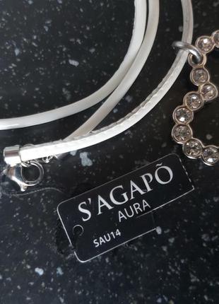 Браслет s´agapo, италия - натур кожа и сталь aisi 316, длина 52 см7 фото