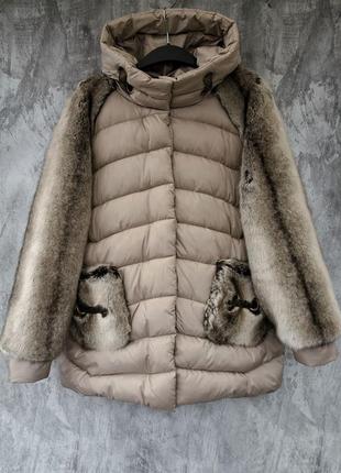 Зимняя женская теплая куртка, 58р., см.замеры в описании